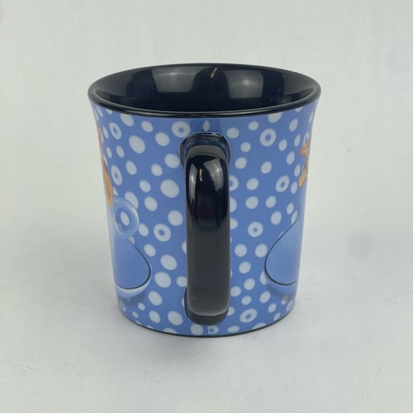 Keith Kimberlin Kitten Sleeping in Cup Coffee Tea Mug Blue Polka Dot - Picture 4 of 9